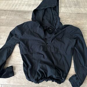 Black windbreaker